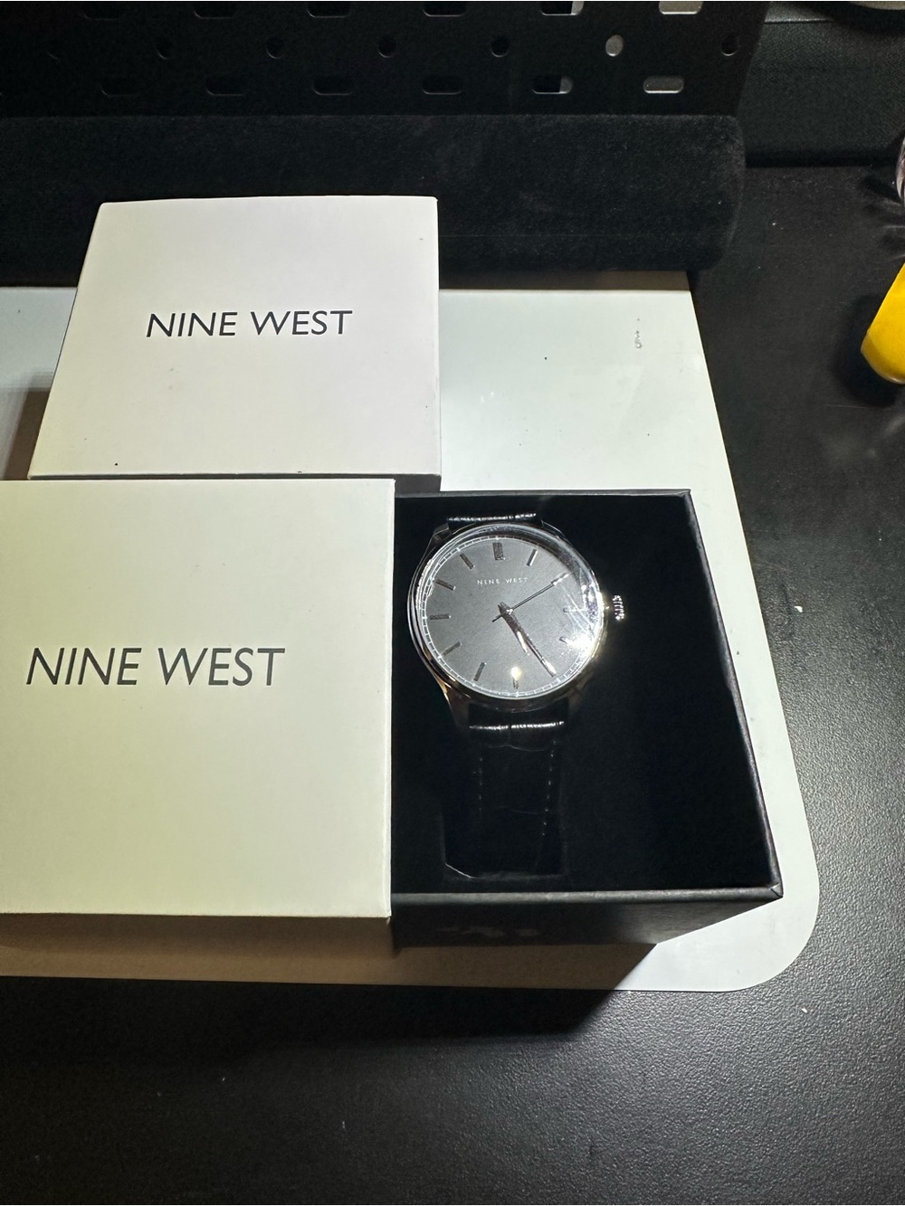 Nine West Black Dial Men’s Watch with Black Leather Strap - Picture 3 of 4